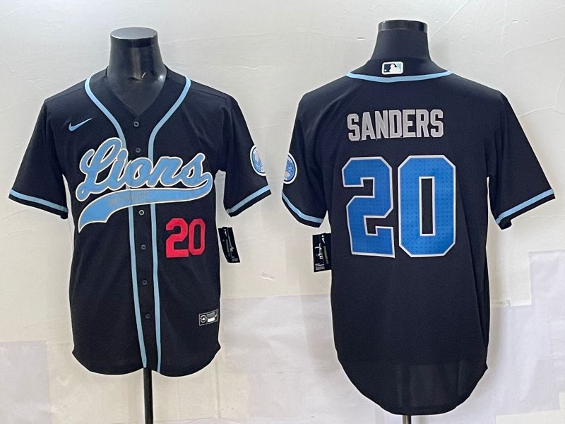 Men 2025 Detroit Lions #20 Sanders Black  joint name 2024 Nike Limited NFL Jersey style 1->detroit lions->NFL Jersey
